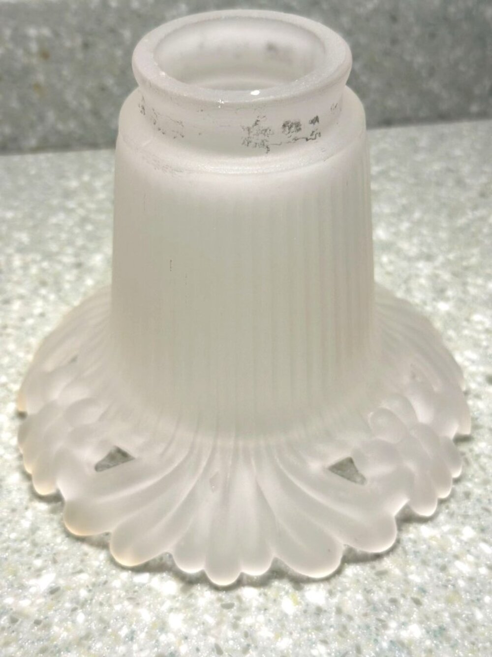 Two Frosted Glass Tulip Lamp Shades Chandelier Fan 60s 2-1/4" Fitter Replacement